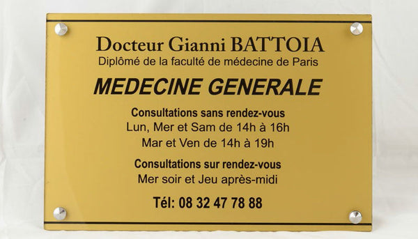 Plaque signalétique de luxe gravée en véritable cuivre brillant - 10 x 10 cm