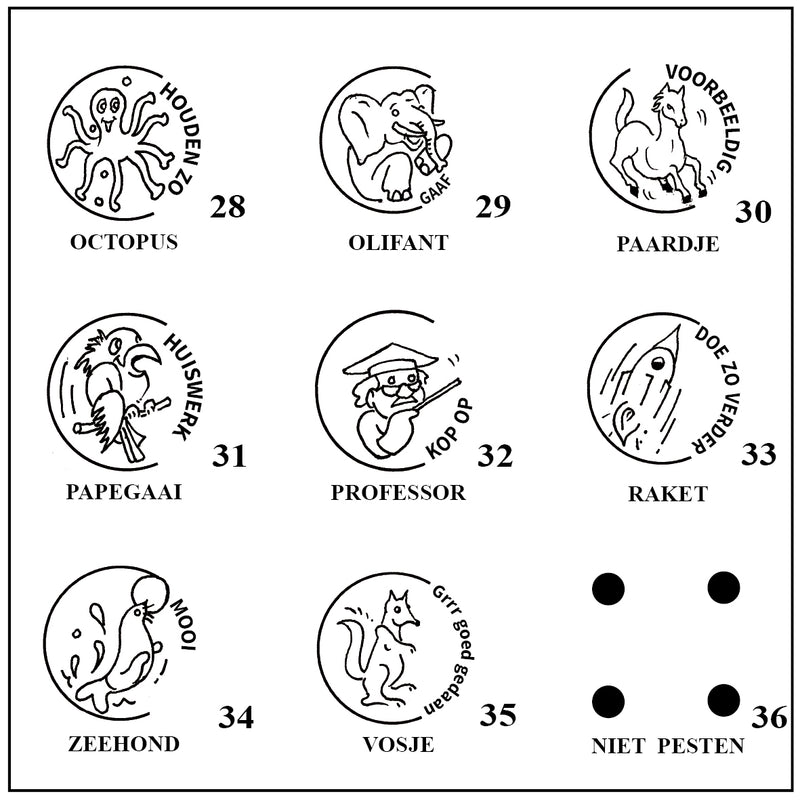 Timbre de récompense diamètre 30 mm avec manche en bois et boîte à encre GRATUITE